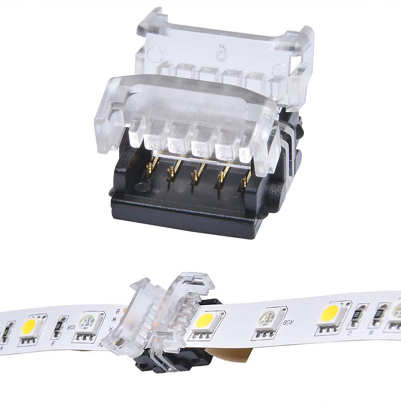 RGBW LED Strip Connector Terminal 5 Pin 12mm Board to Board for Non-Waterproof Tape Light Splice Between 2 Segment Strip